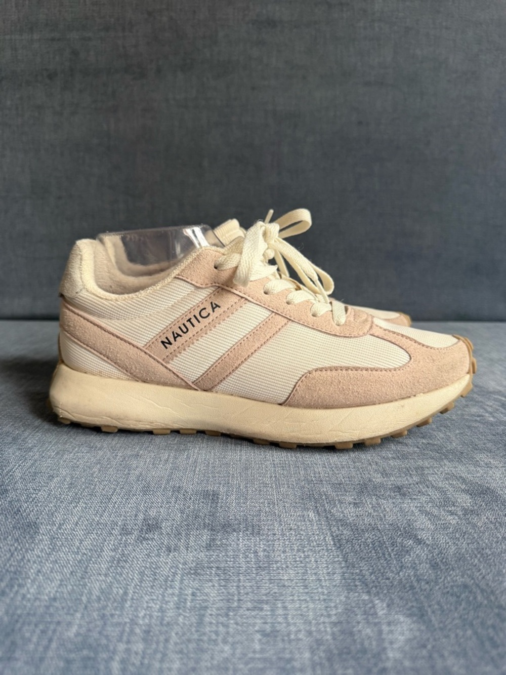 Nautica Inridge Lace Up Casual Sneakers Women’s SZ 9 Cream Tan Neutral Chunky